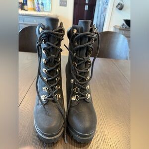 Cape Robbin Black Lace-Up Ankle Boots